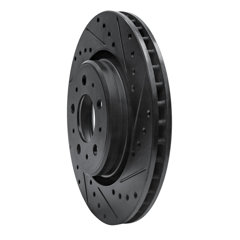 Volvo V70 Brake Rotor (1) - Front Right - R1 Concepts - Drilled & Slotted - Black - `98-`04